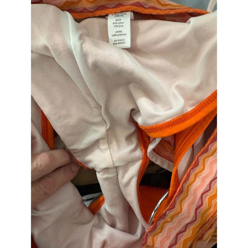Athleta Orange Pink Chevron‎ Zig Zag Athletic Skort Size L 983821
